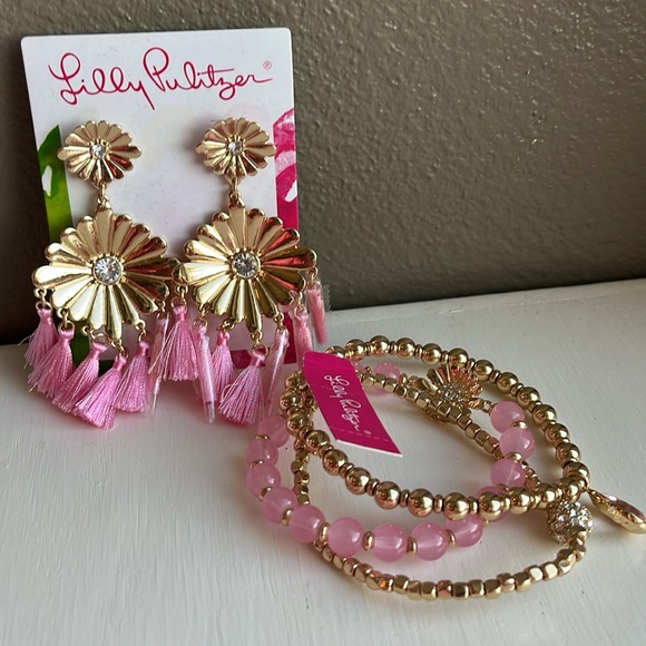 NWT Lilly Pulitzer Mandevilla Earrings and Bracelets set - Picture 4 of 5